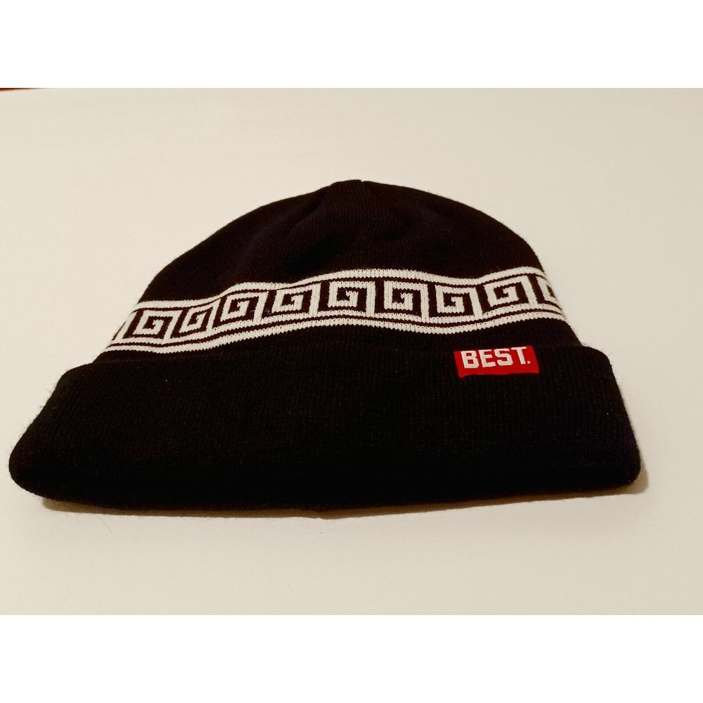 Breezy Excursion Black and White Pattern Beanie Best NWOT Unisex - Picture 4 of 9
